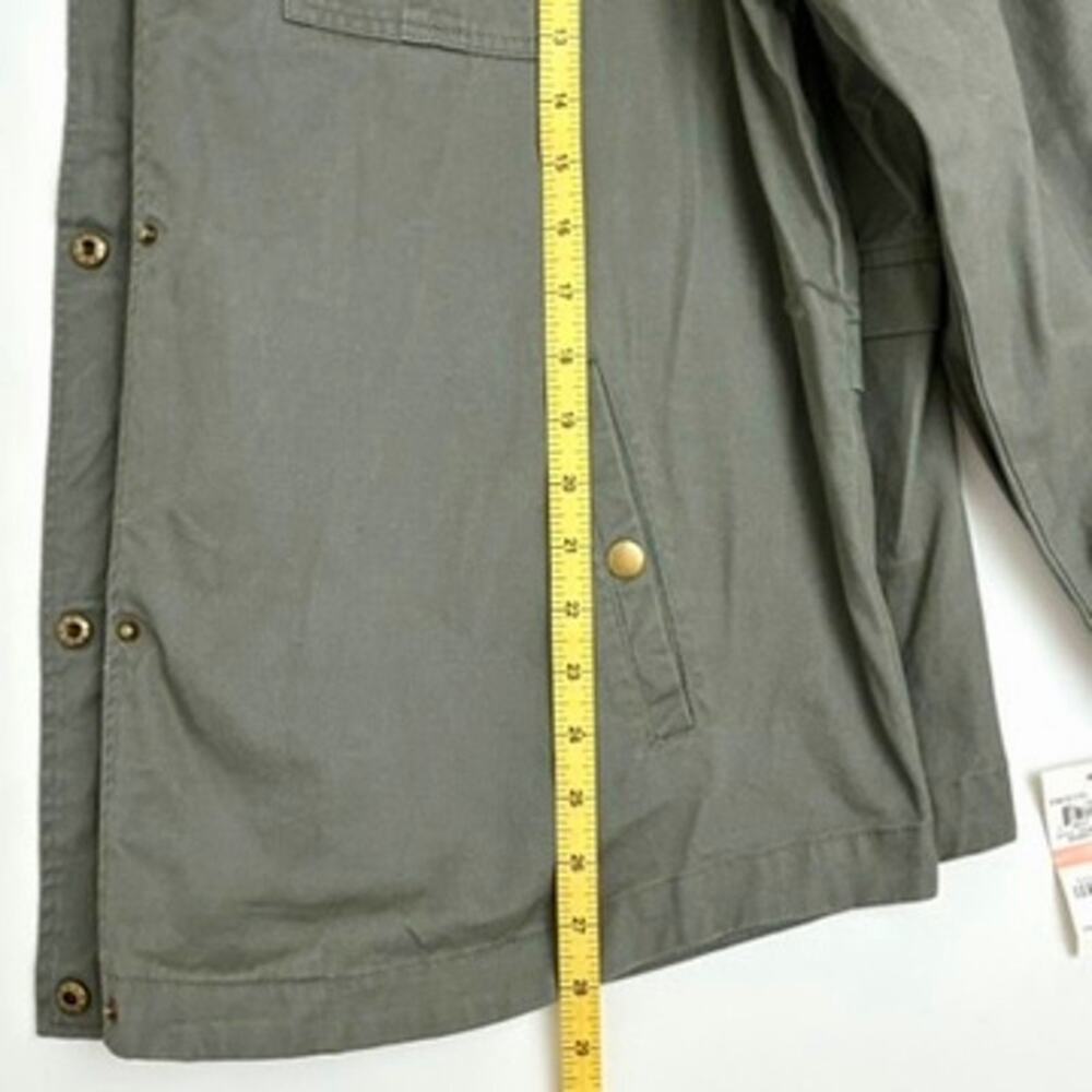 NWT Women's Olive Green Cotton Utility Jacket with Embroidered Roses - Plus 2X - Picture 10 of 10